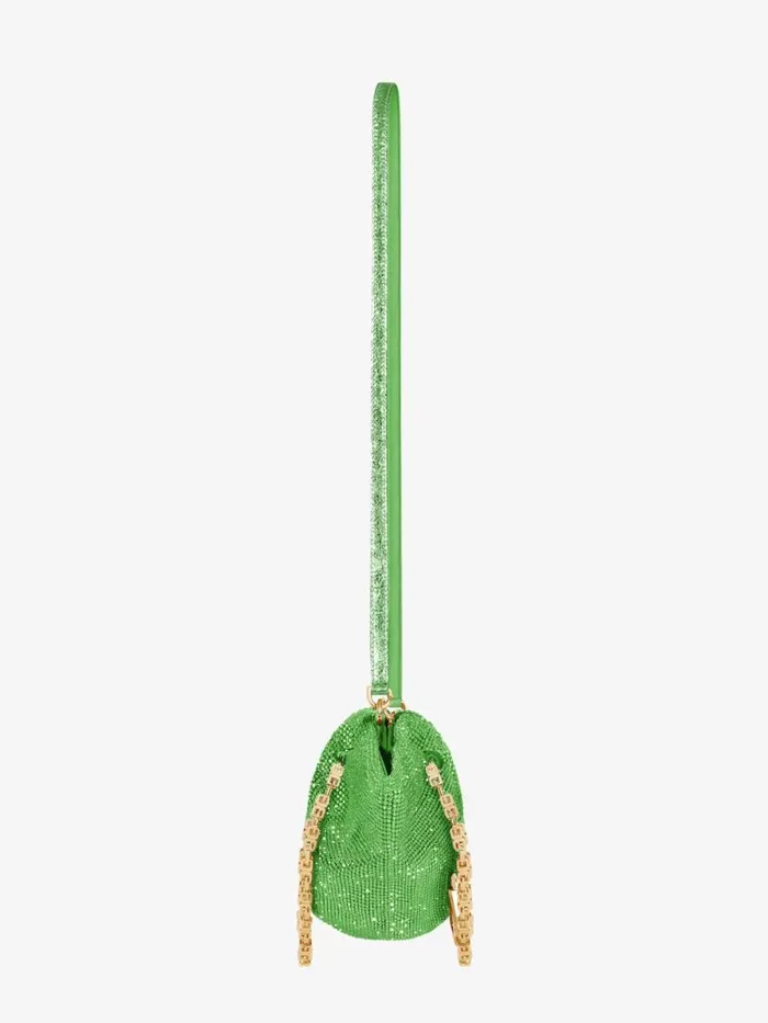 Women Micro Bags Givenchy Mini Kenny Bag In Satin With Strass Absynthe Green