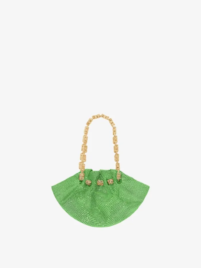 Women Micro Bags Givenchy Mini Kenny Bag In Satin With Strass Absynthe Green