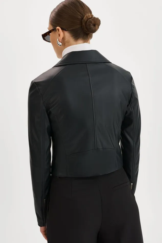 Women MONICA Faux Leather Jacket Black LAMARQUE Leather Jackets