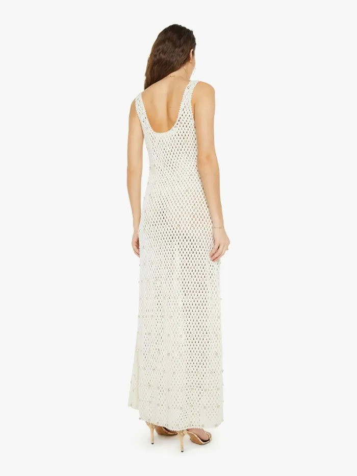 Women Mother Denim Adele Pearl Crochet Dress Ivory
