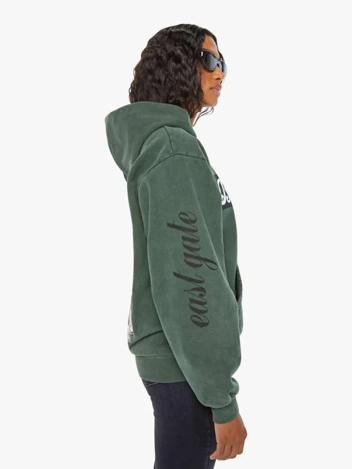Women Mother Denim BelAir Pull Over Hoodie Forest Green