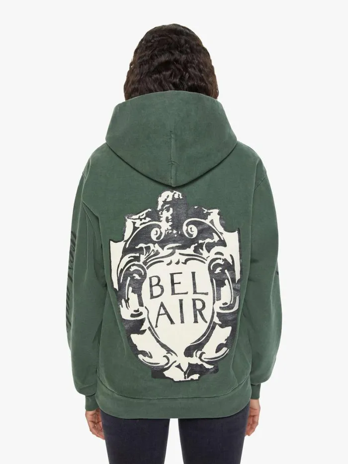 Women Mother Denim BelAir Pull Over Hoodie Forest Green