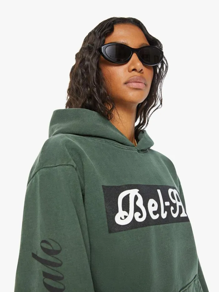 Women Mother Denim BelAir Pull Over Hoodie Forest Green