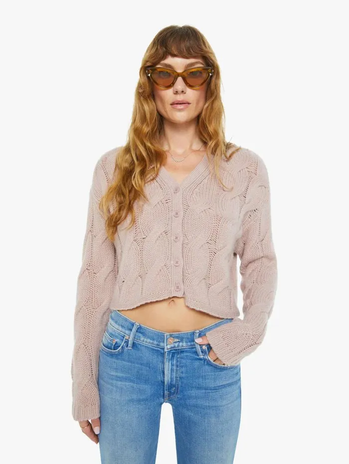 Women Mother Denim Jolie Cardigan Adobe Rose