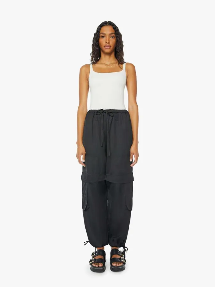 Women Mother Denim Joline Cargo Pants Black