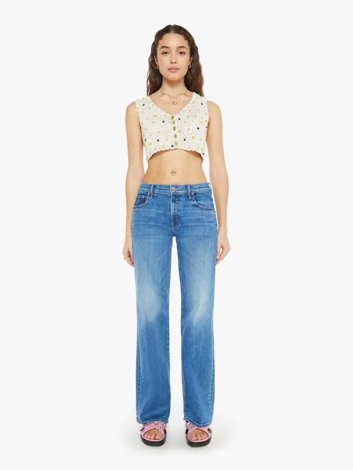 Women Mother Denim Ludi Pearl Beaded Crochet Top Ivory Women Mother Denim Ludi Pearl Beaded Crochet Top Ivory