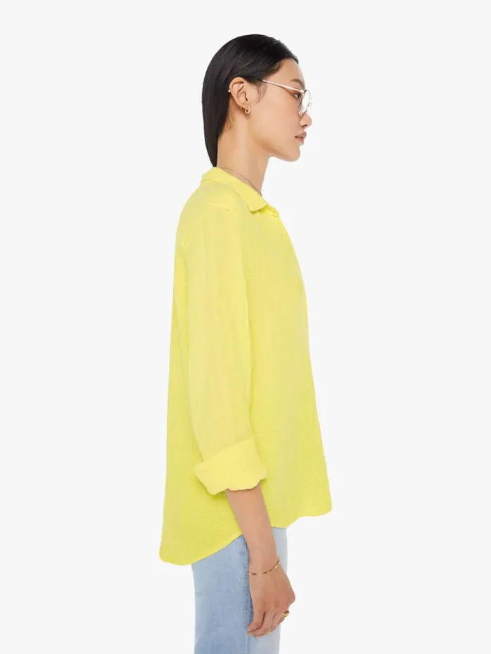 Women Mother Denim Scout Shirt Pale Yellow