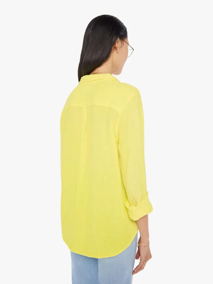 Women Mother Denim Scout Shirt Pale Yellow