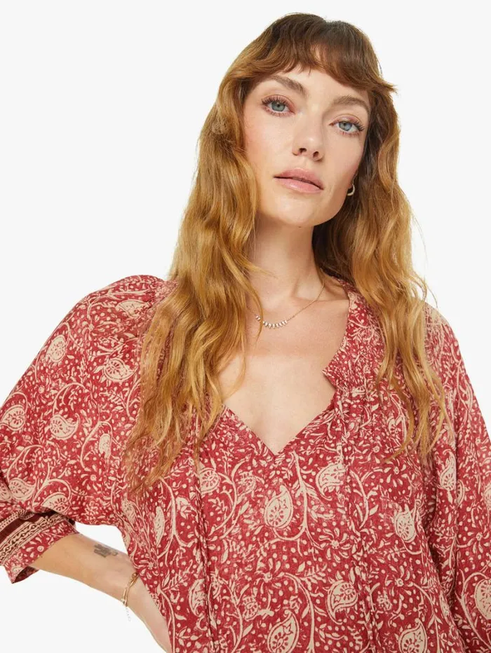 Women Mother Denim Stevie Dress Water Lily Terracotta