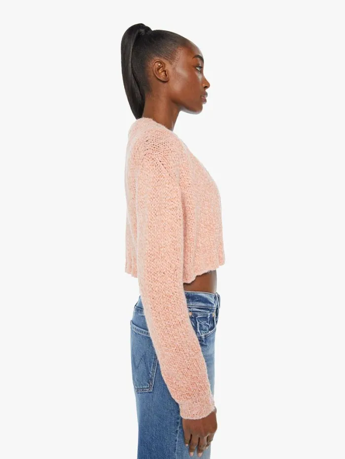 Women Mother Denim The Crop Cardigan Peach Fuzz