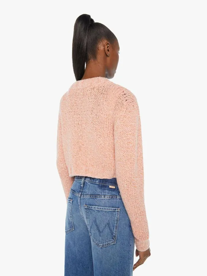 Women Mother Denim The Crop Cardigan Peach Fuzz