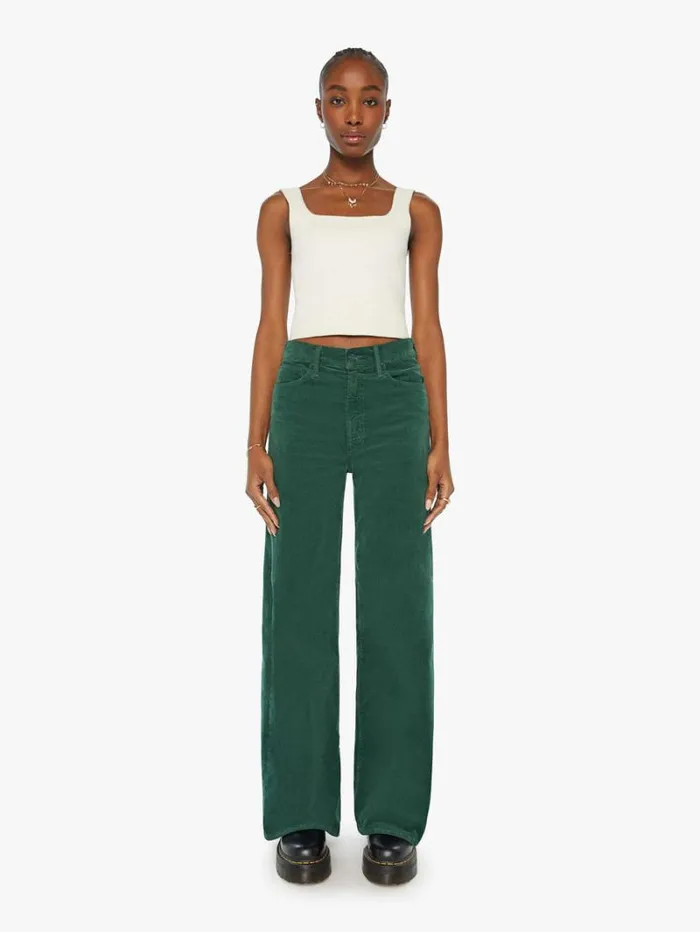 Women Mother Denim The Ditcher Roller Zip Sneak Dark Green