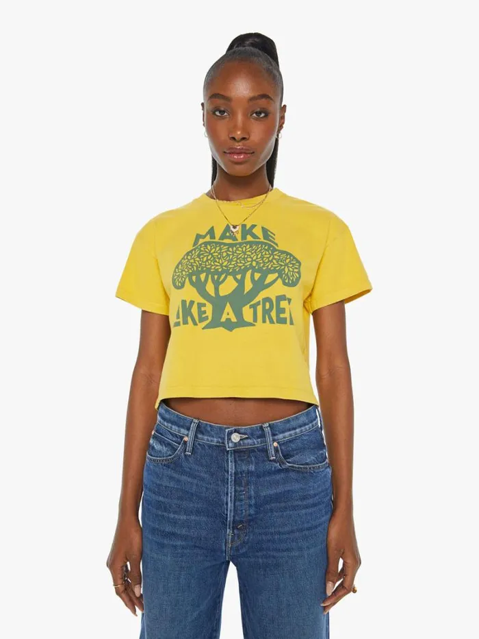 Women Mother Denim The Grab Bag Crop Tee Make Like A Tree