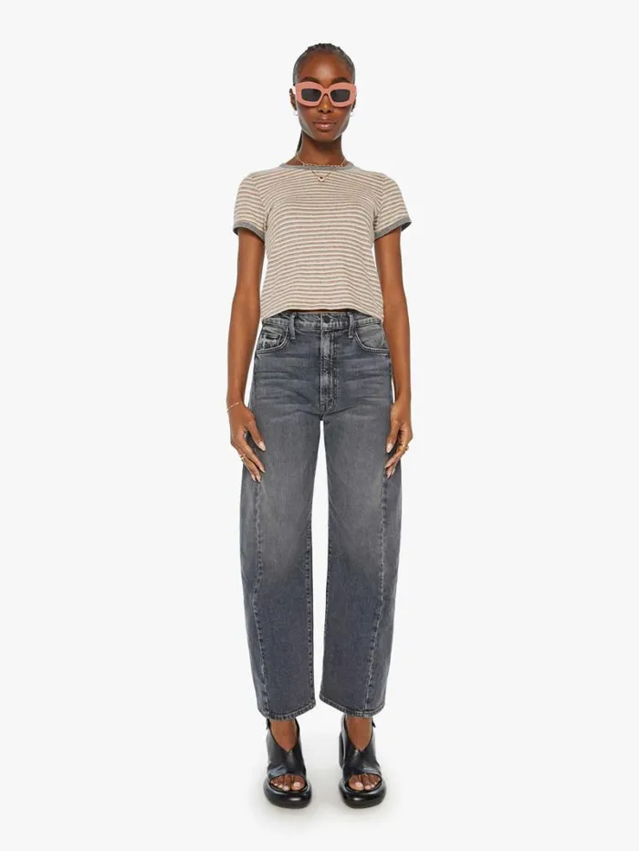 Women Mother Denim The Itty Bitty Ringer Red Multi