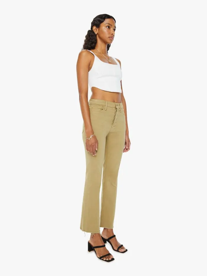 Women Mother Denim The Tripper Flood Fray Cedar