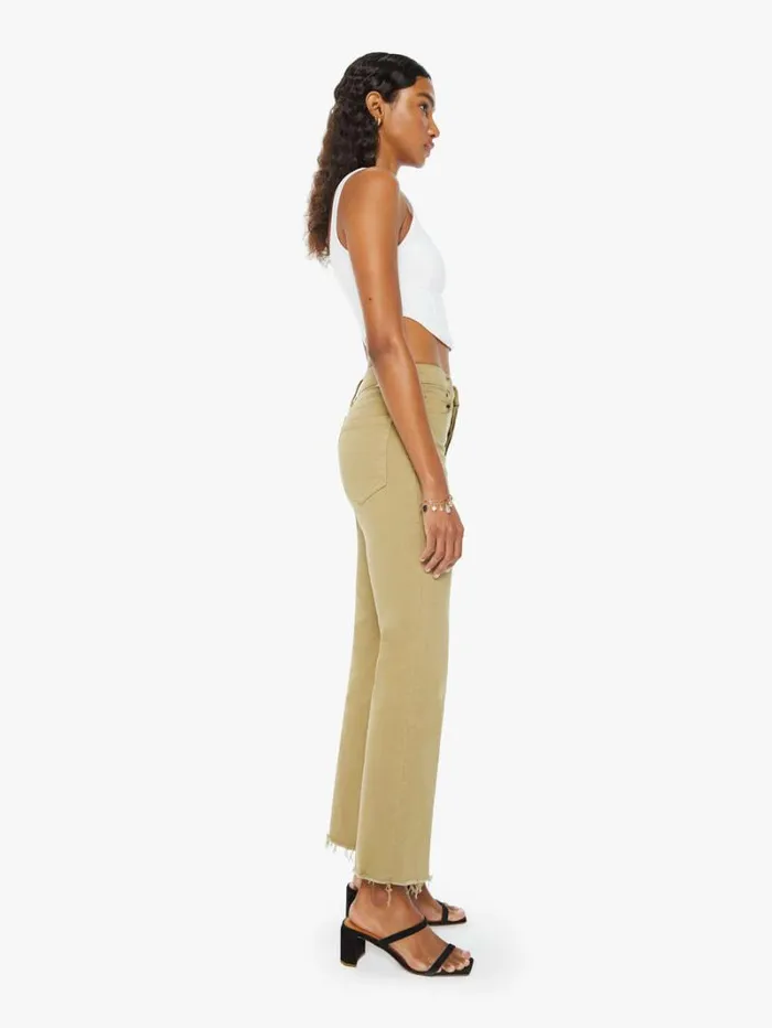 Women Mother Denim The Tripper Flood Fray Cedar