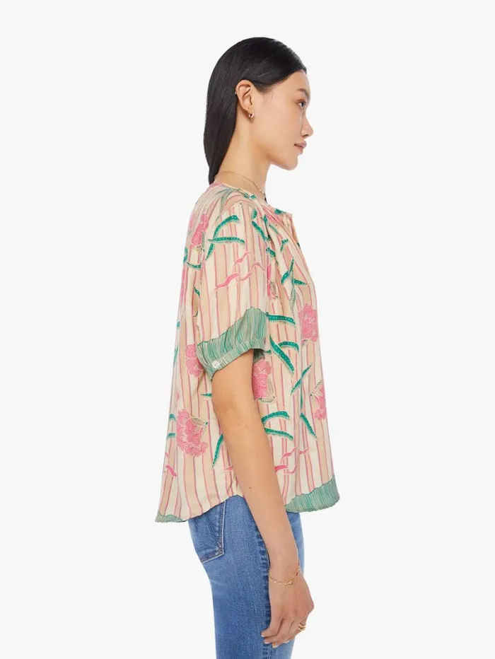 Women Mother Denim Violet Top Chamomile Rose