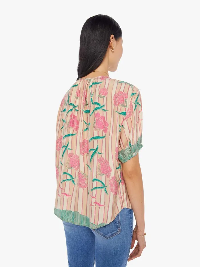 Women Mother Denim Violet Top Chamomile Rose