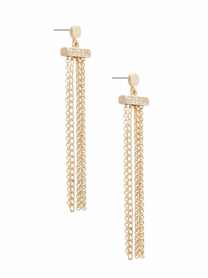 Women Multi Strand Linear Earrings Gold Jewelry GUESS Women Multi Strand Linear Earrings Gold Jewelry GUESS