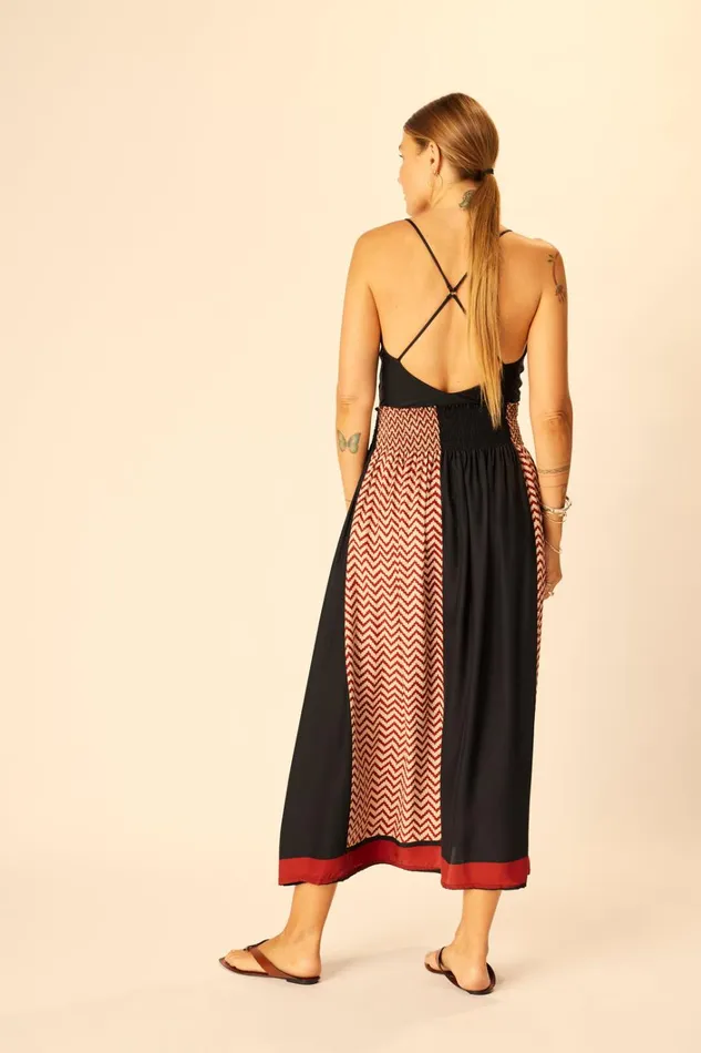 Women Natalie Martin Bottoms Bella Skirt Block Zigzag Noire