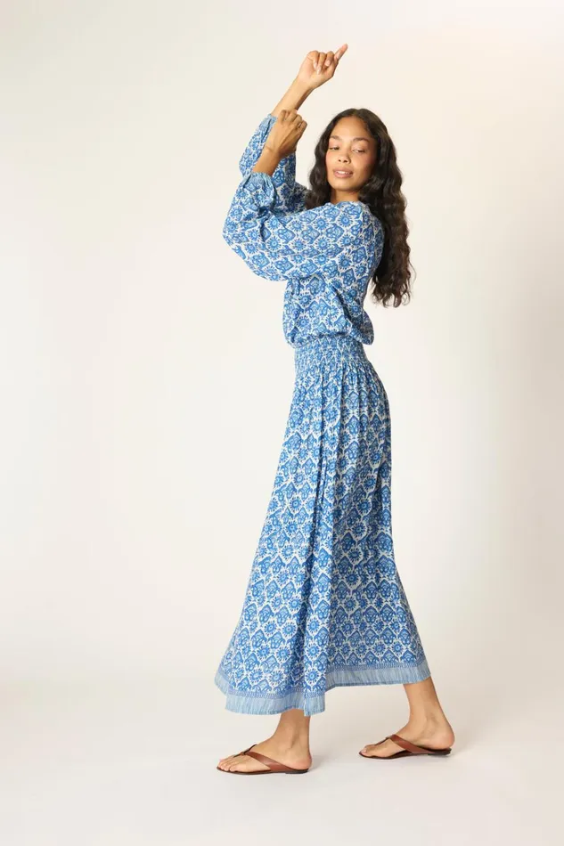 Women Natalie Martin Bottoms Bella Skirt Fleurdelis Blue