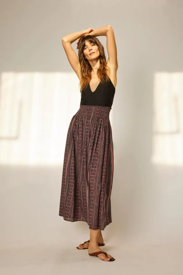 Women Natalie Martin Bottoms Bella Skirt Paisley Stripe Heather Women Natalie Martin Bottoms Bella Skirt Paisley Stripe Heather