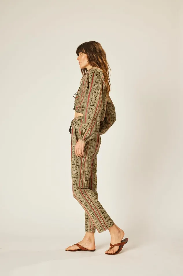 Women Natalie Martin Bottoms Bianca Pant Paisley Stripe Black Women Natalie Martin Bottoms Bianca Pant Paisley Stripe Black