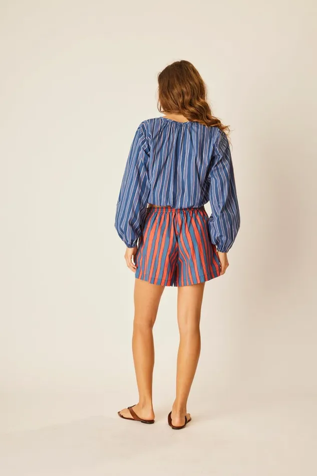 Women Natalie Martin Bottoms Jasper Short Batik Stripe Blood Orange