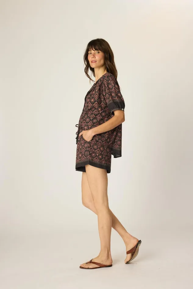 Women Natalie Martin Bottoms Jasper Short Fleurdelis Black