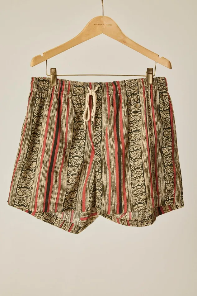 Women Natalie Martin Bottoms Kev Short Unisex Paisley Stripe Black