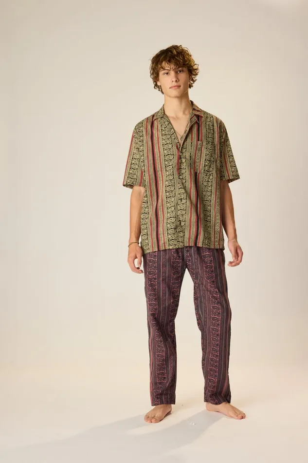 Women Natalie Martin Bottoms William Pant Unisex Paisley Stripe Heather