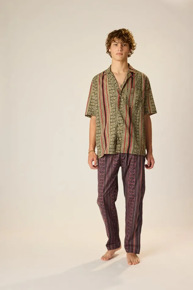 Women Natalie Martin Bottoms William Pant Unisex Paisley Stripe Heather
