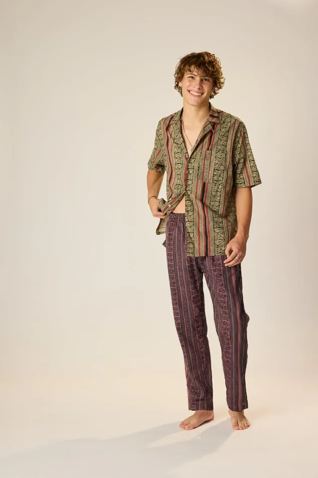 Women Natalie Martin Bottoms William Pant Unisex Paisley Stripe Heather