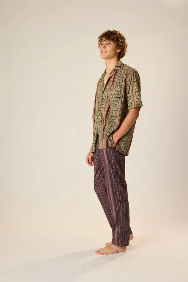 Women Natalie Martin Bottoms William Pant Unisex Paisley Stripe Heather
