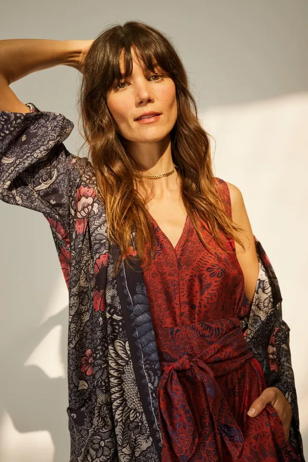 Women Natalie Martin CoverUps Diane Smoking Jacket Peacock Ink Women Natalie Martin CoverUps Diane Smoking Jacket Peacock Ink