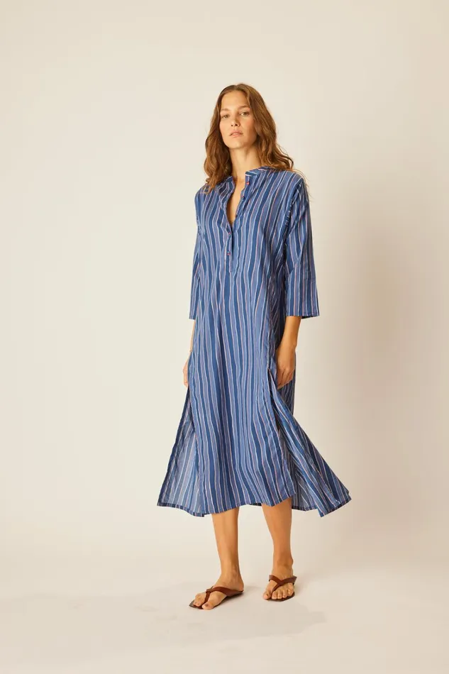 Women Natalie Martin CoverUps Isobel Dress Batik Stripe Navy