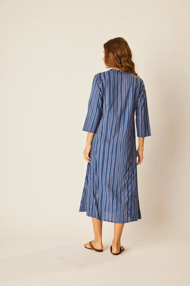 Women Natalie Martin CoverUps Isobel Dress Batik Stripe Navy