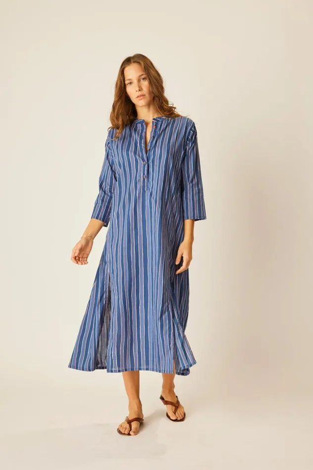 Women Natalie Martin CoverUps Isobel Dress Batik Stripe Navy