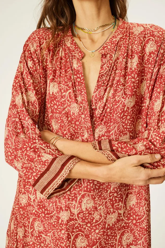 Women Natalie Martin CoverUps Isobel Dress Water Lily Terracotta