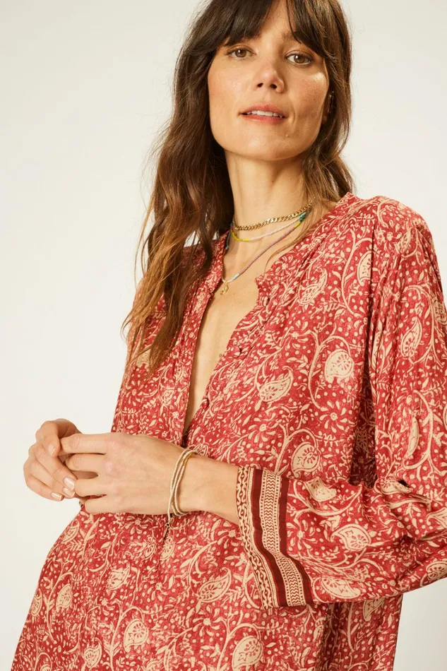 Women Natalie Martin CoverUps Isobel Dress Water Lily Terracotta