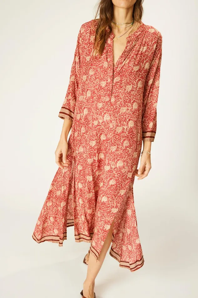 Women Natalie Martin CoverUps Isobel Dress Water Lily Terracotta
