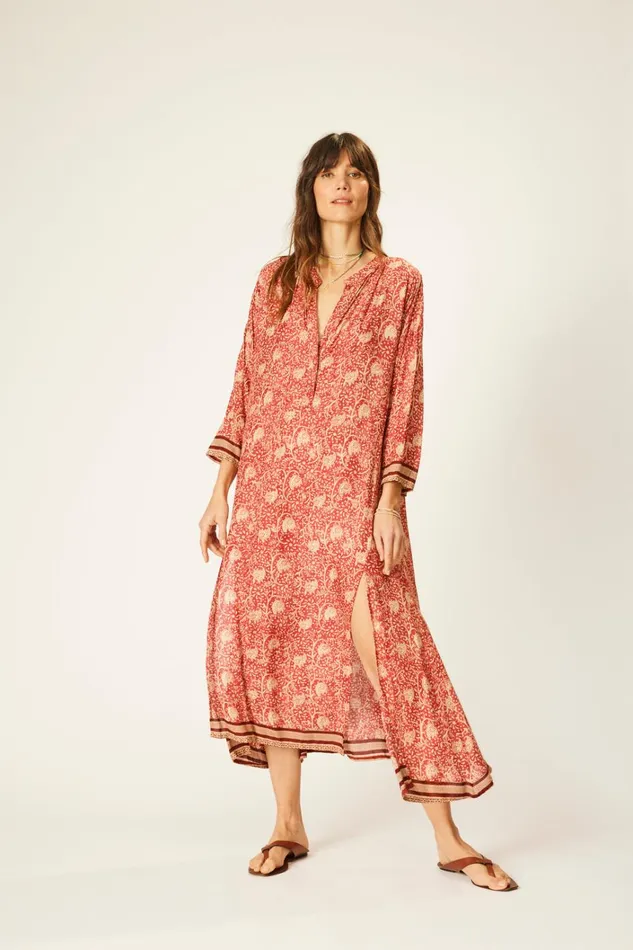 Women Natalie Martin CoverUps Isobel Dress Water Lily Terracotta