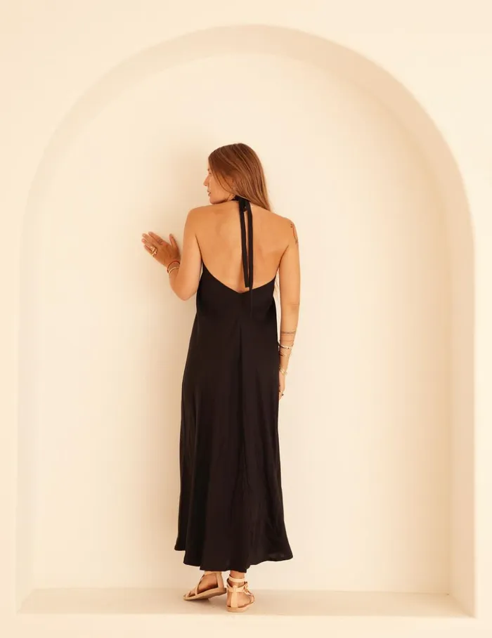 Women Natalie Martin CoverUps Lola Dress Black Silk