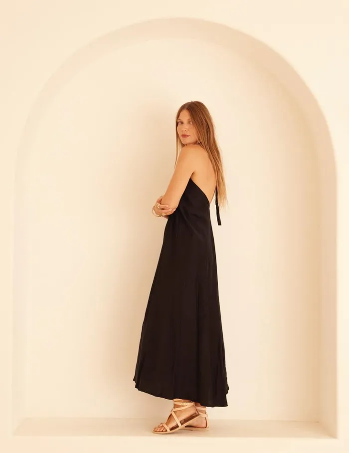 Women Natalie Martin CoverUps Lola Dress Black Silk