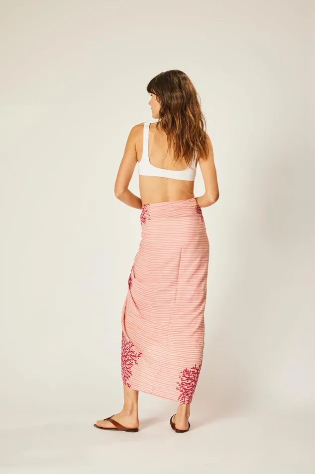 Women Natalie Martin CoverUps Sarong Batik Coral Fuchsia