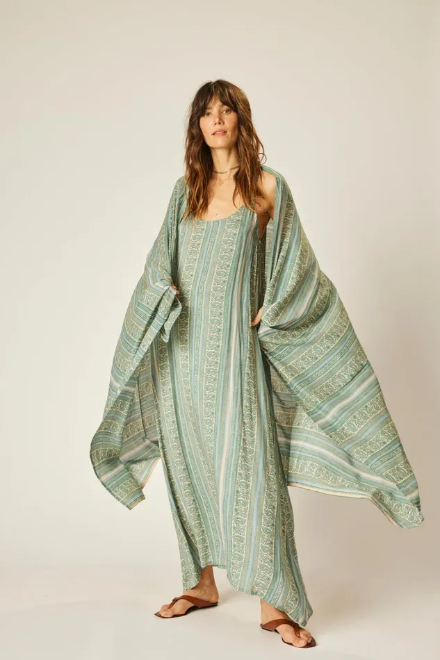 Women Natalie Martin CoverUps Sarong Paisley Stripe Pool