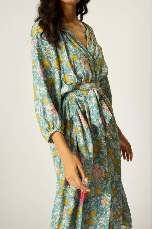 Women Natalie Martin Dresses Alex Midi With Sash Lehua Sea
