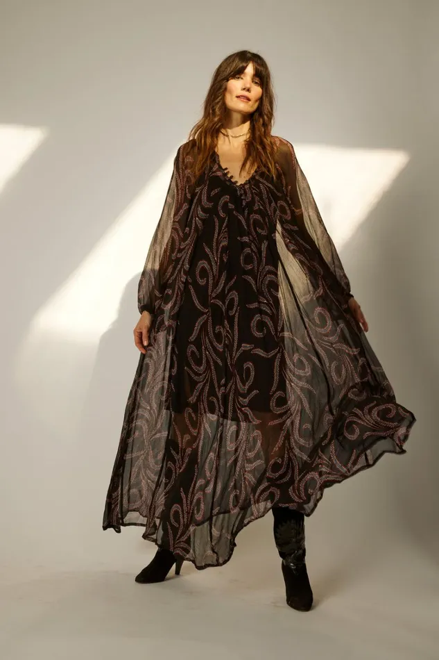 Women Natalie Martin Dresses Fiore Maxi Feather Chiffon
