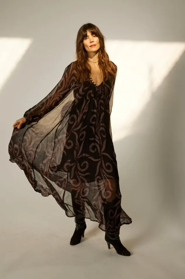 Women Natalie Martin Dresses Fiore Maxi Feather Chiffon