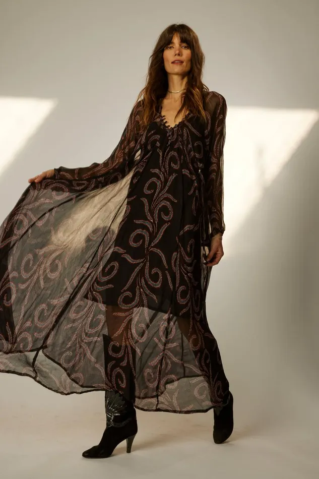 Women Natalie Martin Dresses Fiore Maxi Feather Chiffon